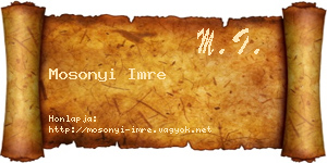Mosonyi Imre névjegykártya